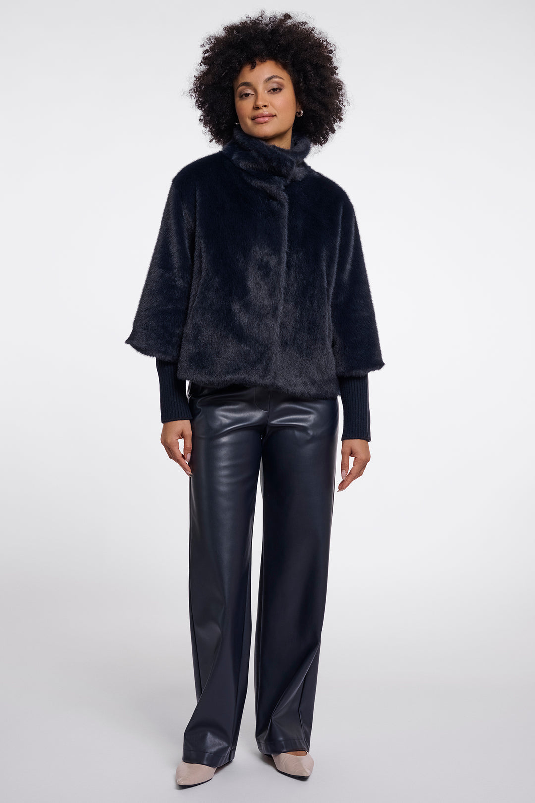 Olivia Grace Fashion - Rino &amp; Pelle Nesrin Dark Navy Jacket with Rib Cuffs