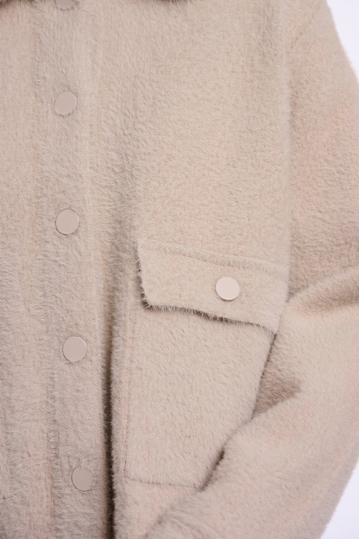 Olivia Grace Fashion - Rino &amp; Pelle Nia Stone Beige Jacket with Detachable Collar