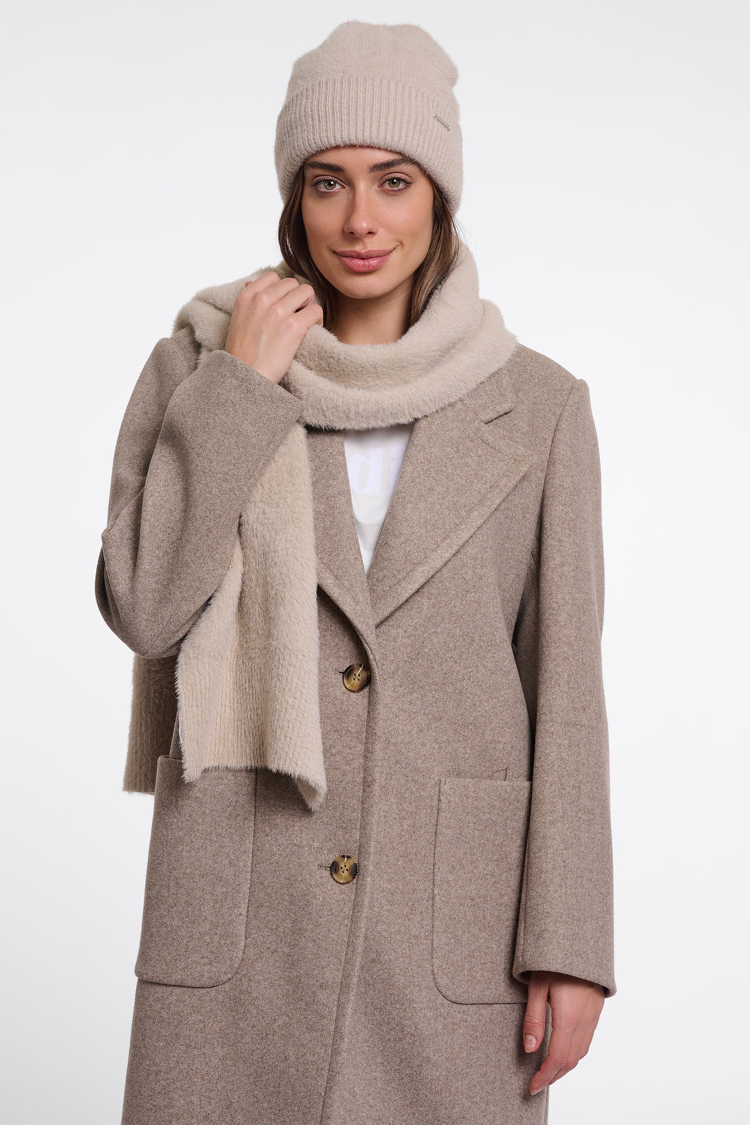 Olivia Grace Fashion - Rino & Pelle Otus Stone Beige Scarf