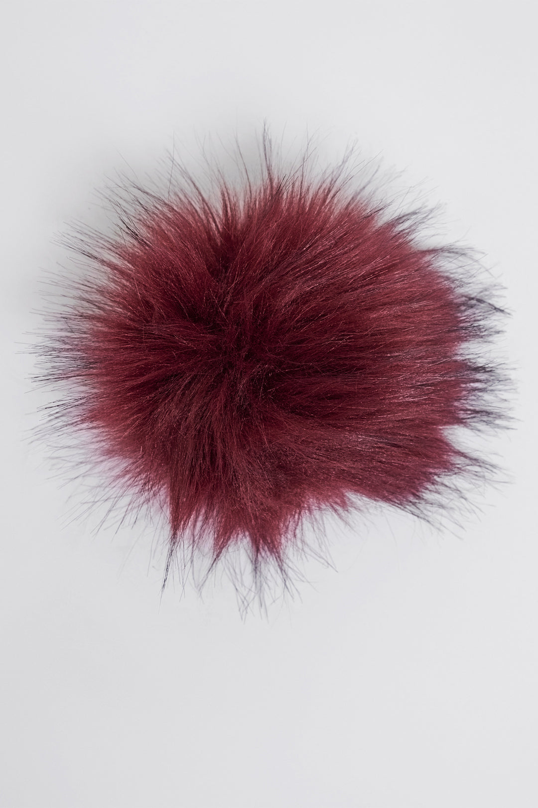 Olivia Grace Fashion - Rino &amp; Pelle Pompon Fudge Cloak Red Faux Fur Detachable Pompon