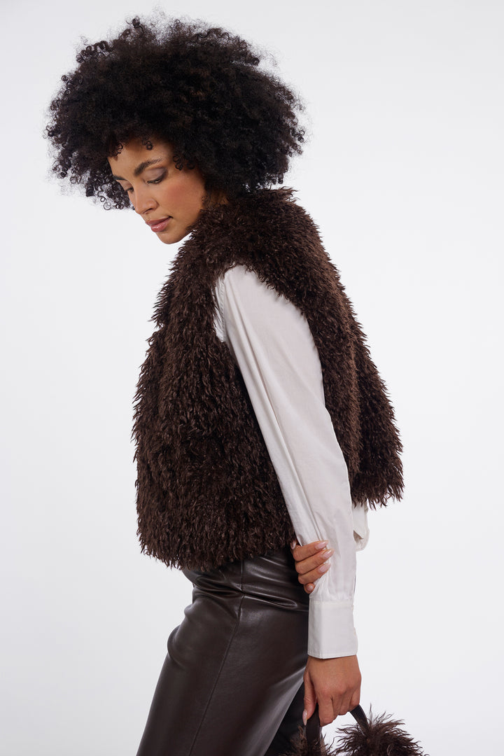 Olivia Grace Fashion - Rino &amp; Pelle Sensy Coffee Roast Brown Waistcoat