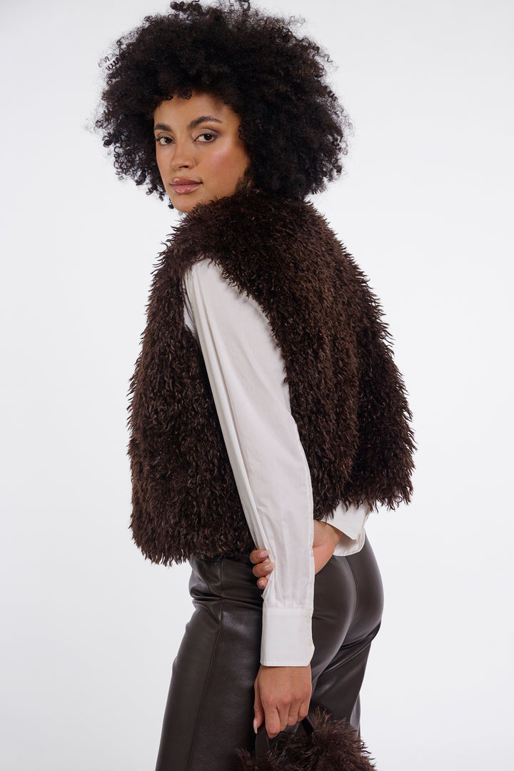 Olivia Grace Fashion - Rino &amp; Pelle Sensy Coffee Roast Brown Waistcoat