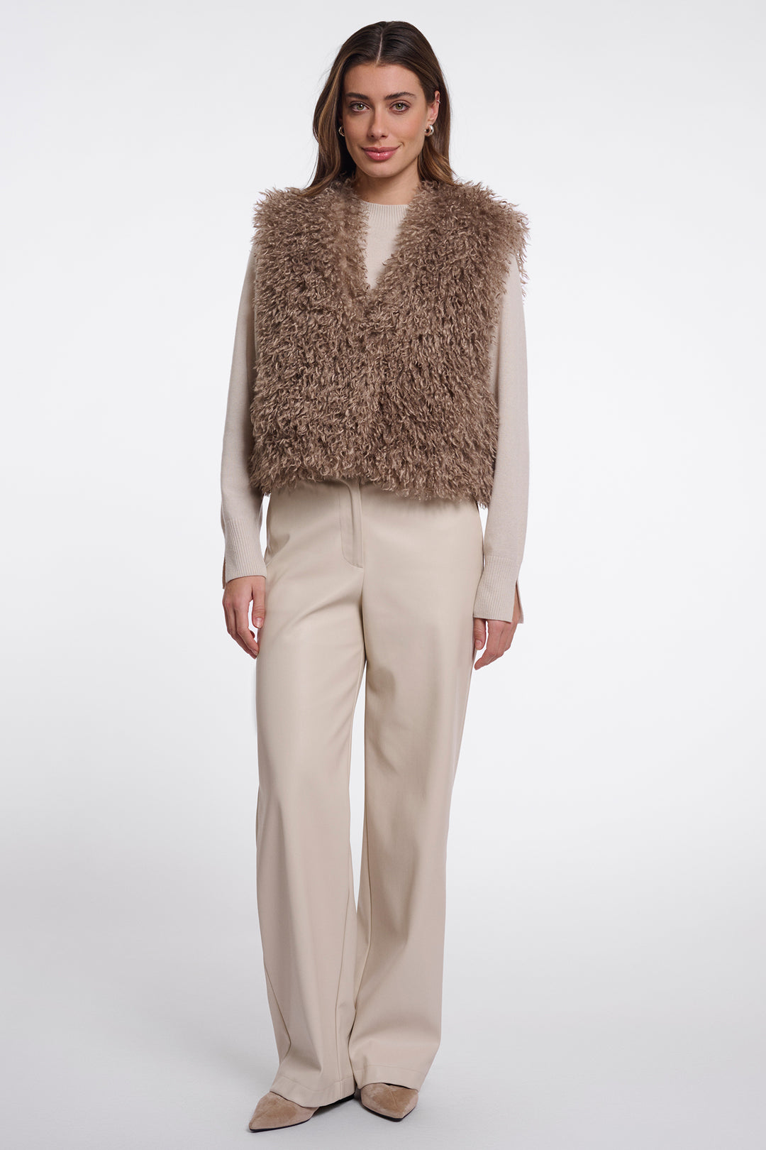 Olivia Grace Fashion - Rino &amp; Pelle Sensy Mocha Latte Brown Waistcoat