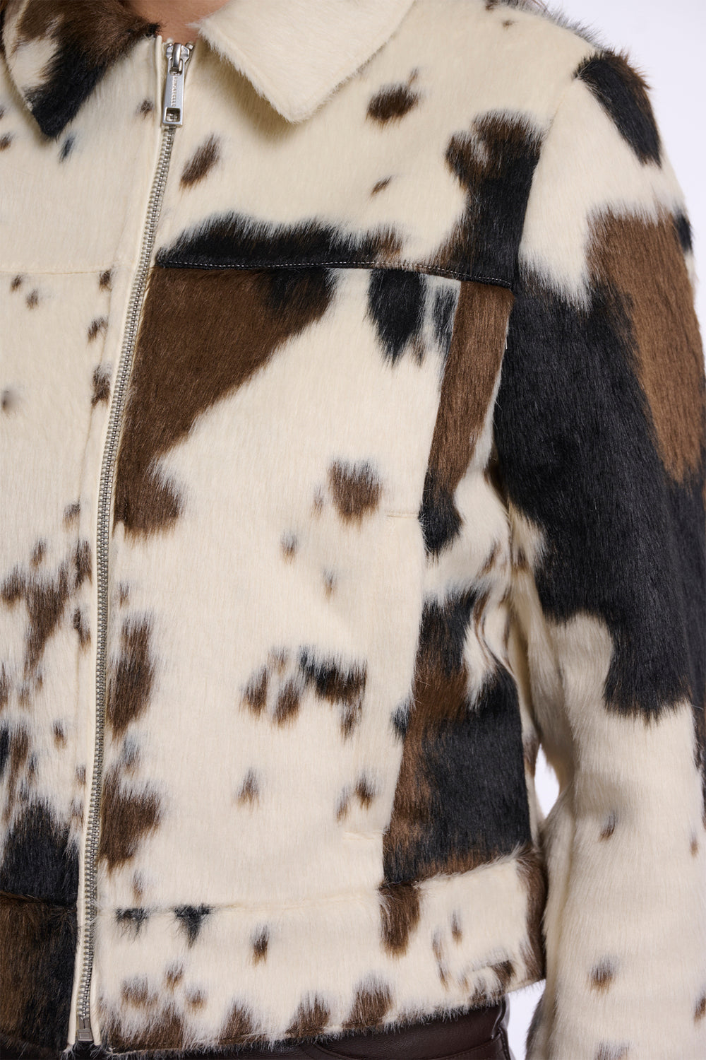 Olivia Grace Fashion - Rino & Pelle Touka Cow Multicolour Jacket with Zip Closure