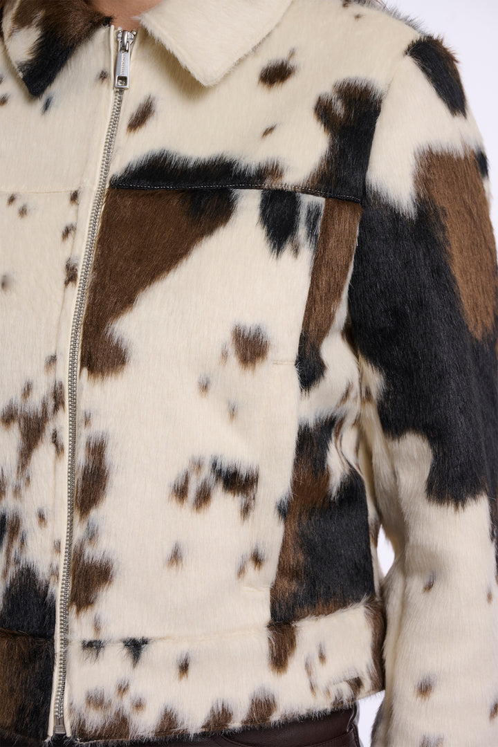 Olivia Grace Fashion - Rino &amp; Pelle Touka Cow Multicolour Jacket with Zip Closure