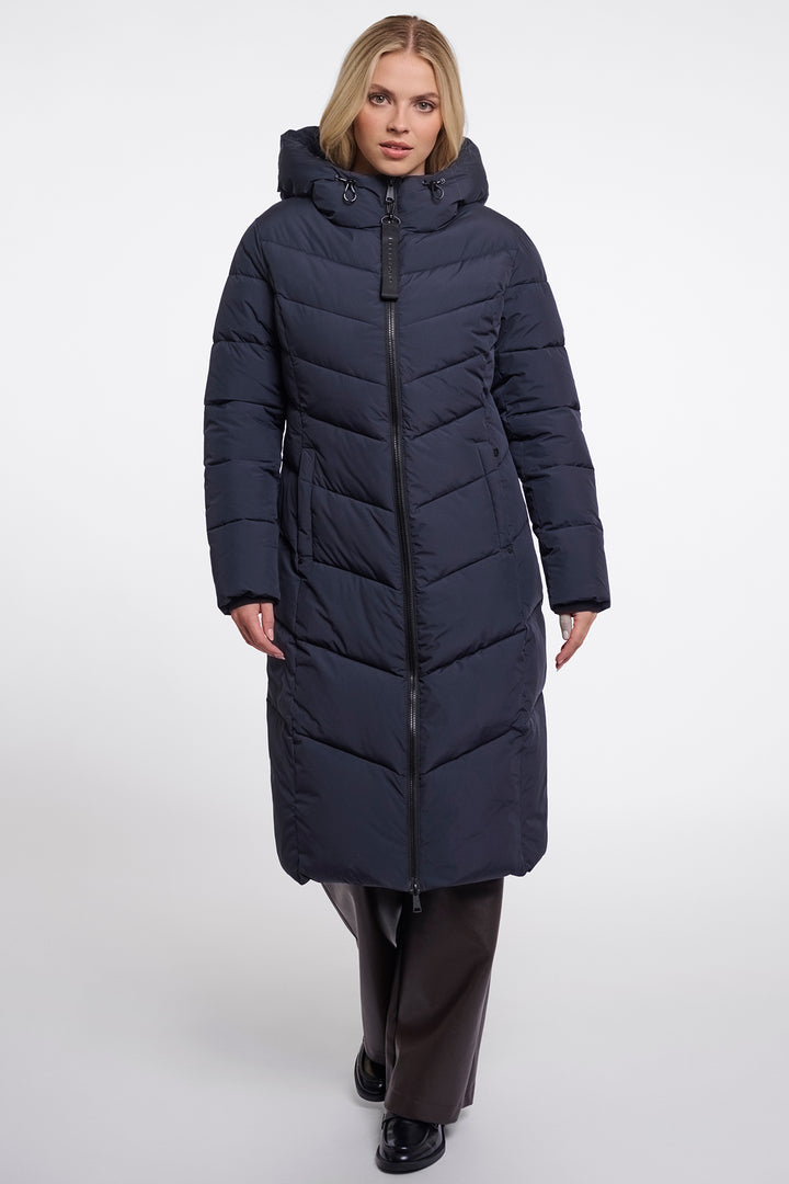 Olivia Grace Fashion - Rino &amp; Pelle Zendaya Dark Navy Padded Coat with Hood