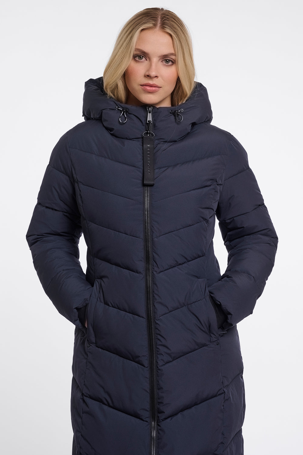 Olivia Grace Fashion - Rino & Pelle Zendaya Dark Navy Padded Coat with Hood