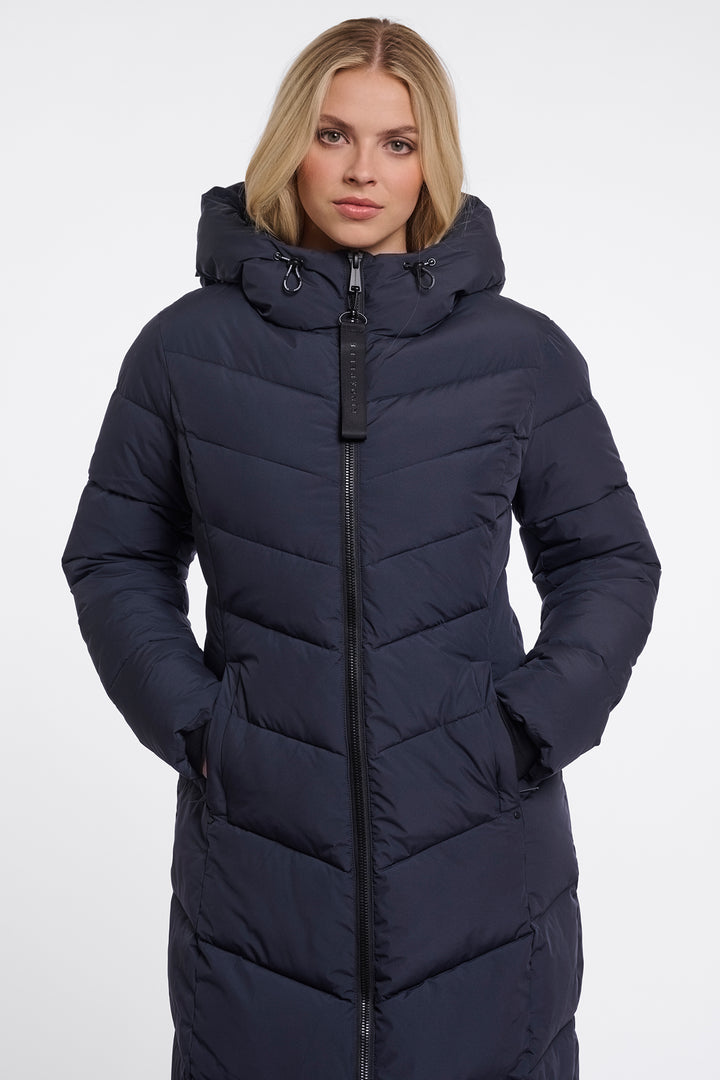Olivia Grace Fashion - Rino &amp; Pelle Zendaya Dark Navy Padded Coat with Hood