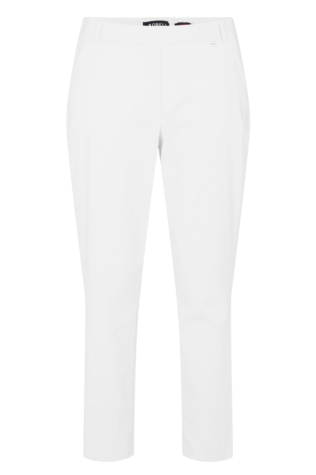Robell 51409-05499-10 Sophia White Pull-On 68cm Trousers - Olivia Grace Fashion