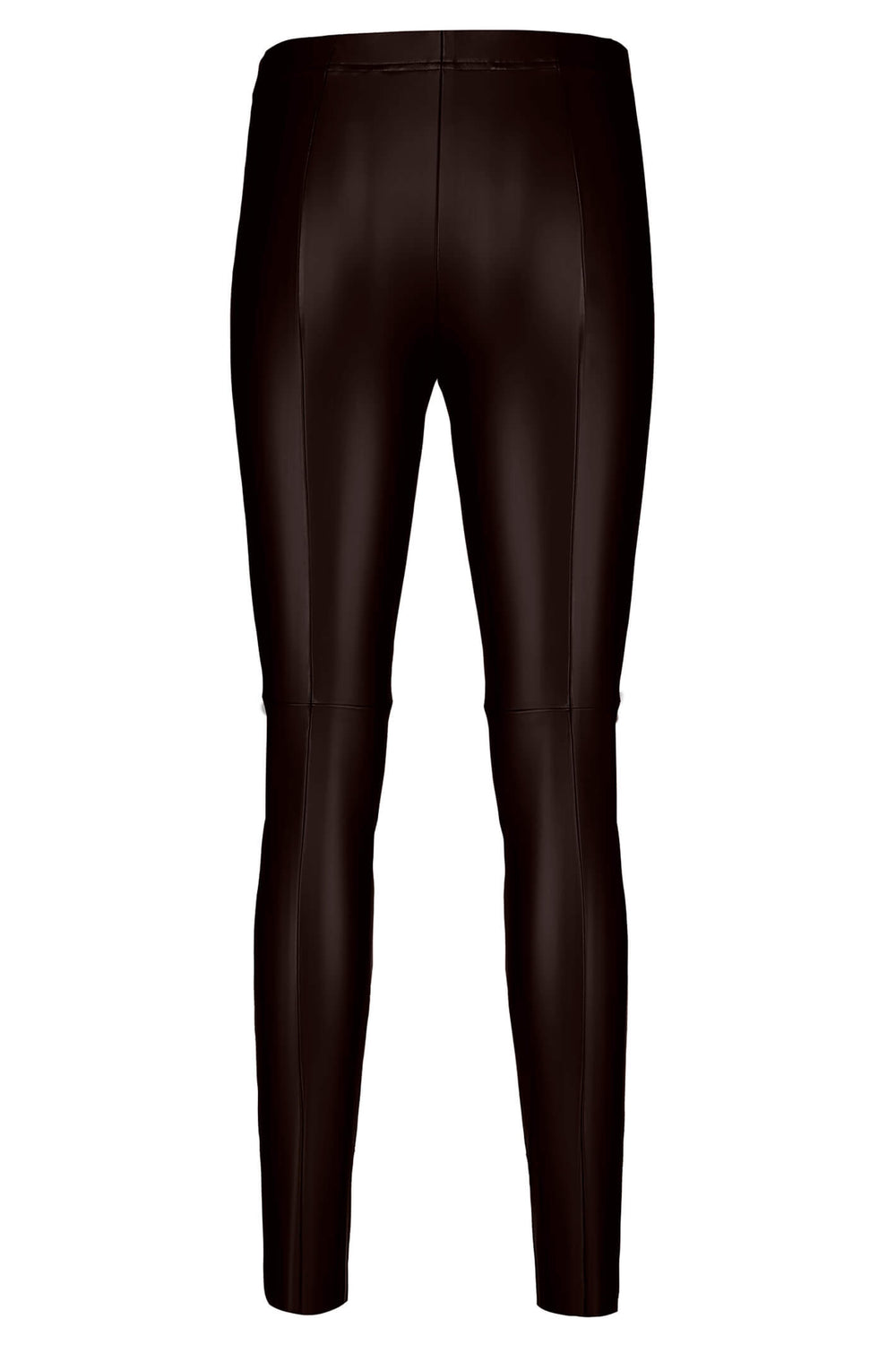Robell 51471-60042-39 Enie Dark Brown Slim Fit 75cm Pleather Trousers - Olivia Grace Fashion