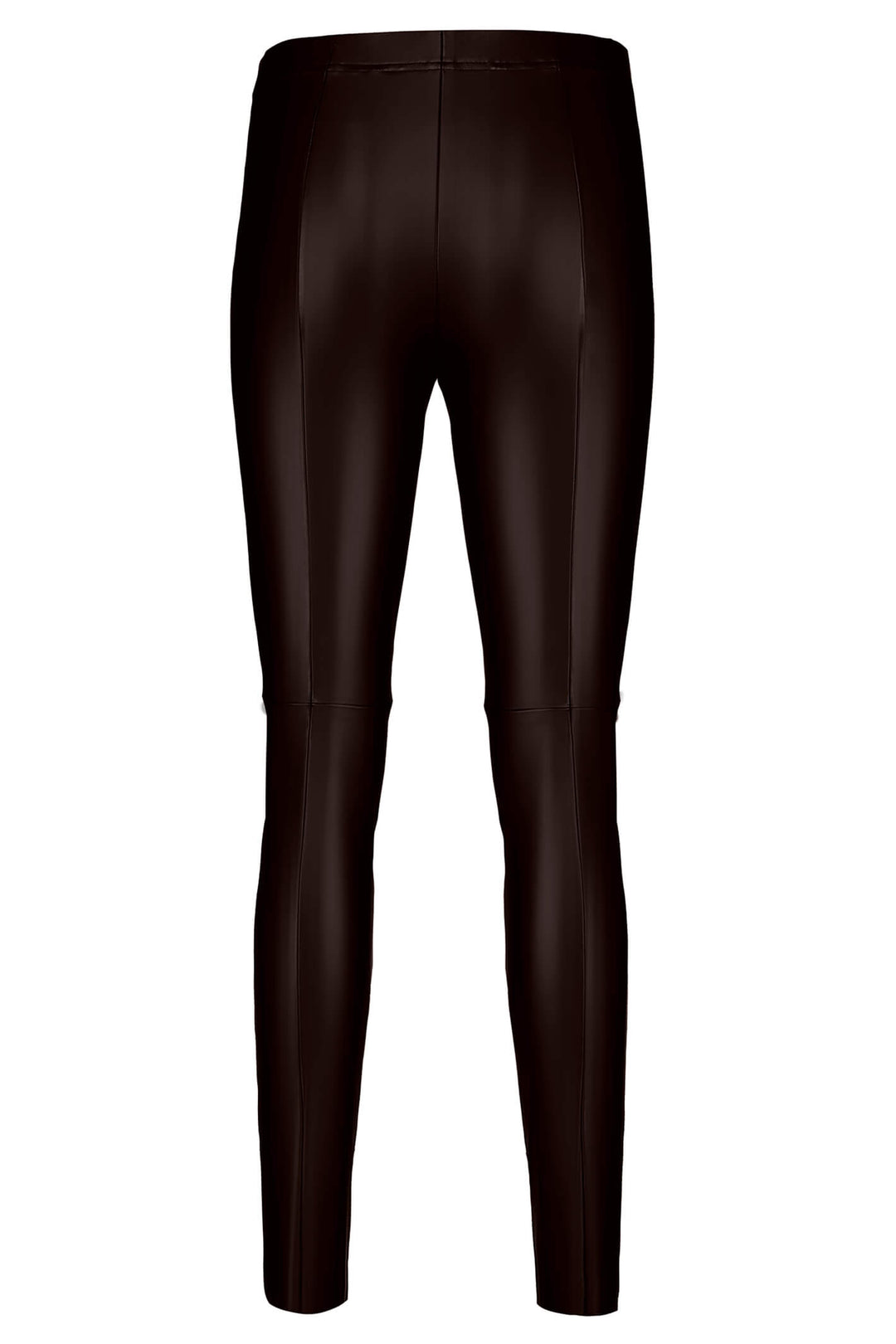 Robell 51471-60042-39 Enie Dark Brown Slim Fit 75cm Pleather Trousers - Olivia Grace Fashion