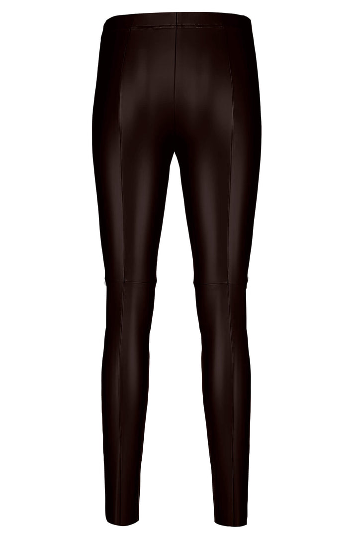 Robell 51471-60042-39 Enie Dark Brown Slim Fit 75cm Pleather Trousers - Olivia Grace Fashion