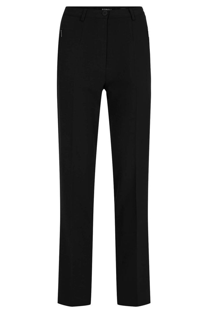 Robell 51562-5405-90 Sahra Black 73cm Straight Leg Trousers - Olivia Grace Fashion