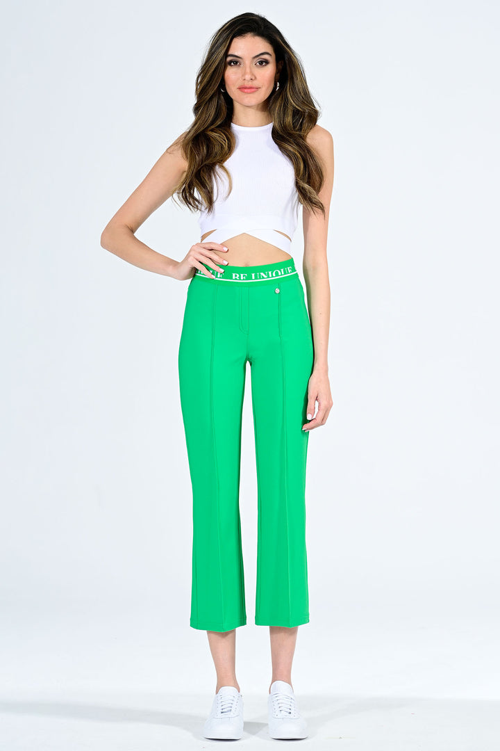Robell 53478-54927 83 Joella Green Pull-On Cropped 65cm Trousers