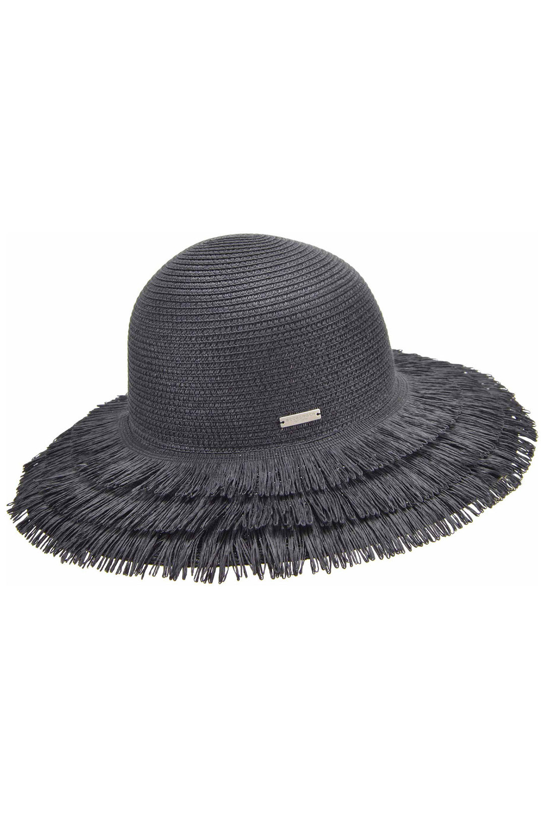 Seeberger 055456-00000 Black Paperbraid Floppy Hat