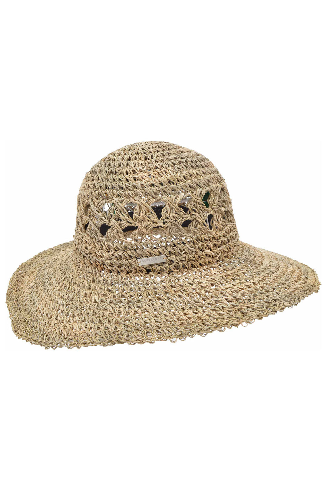 Seeberger 055464-00000 Natural Seagras Crochet Floppy Summer Hat