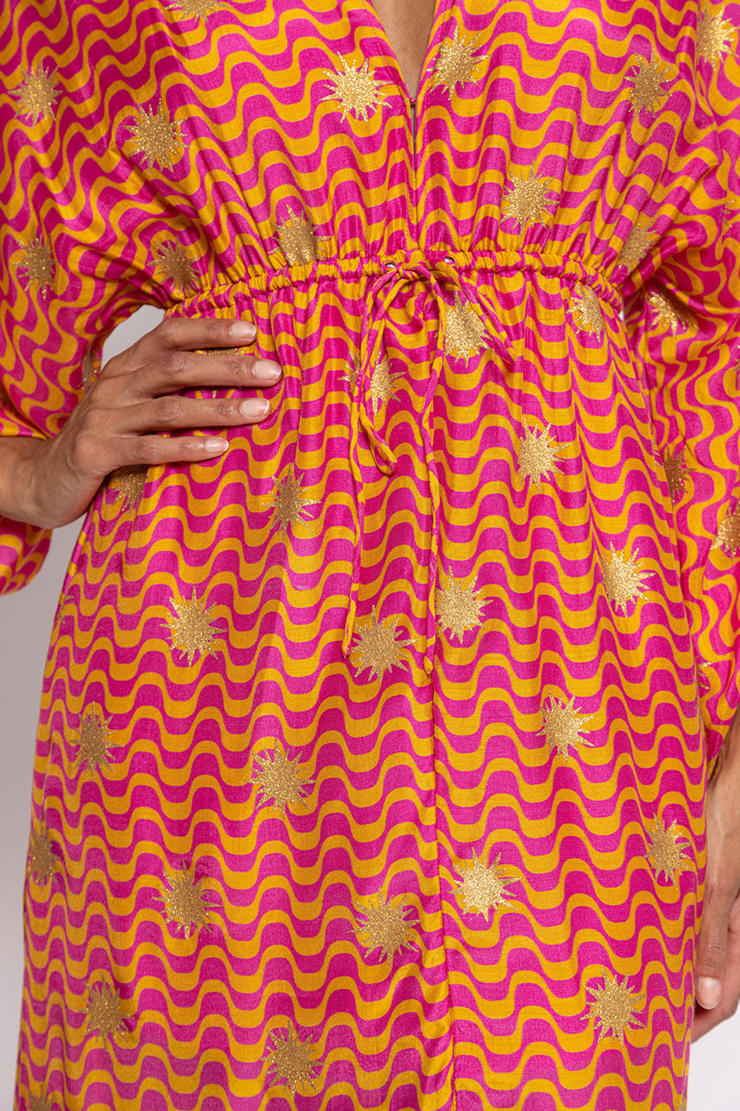 Sundress S24113 Sonia Fuchisa Orange Arizona Print Kaftan Dress - Olivia Grace Fashion