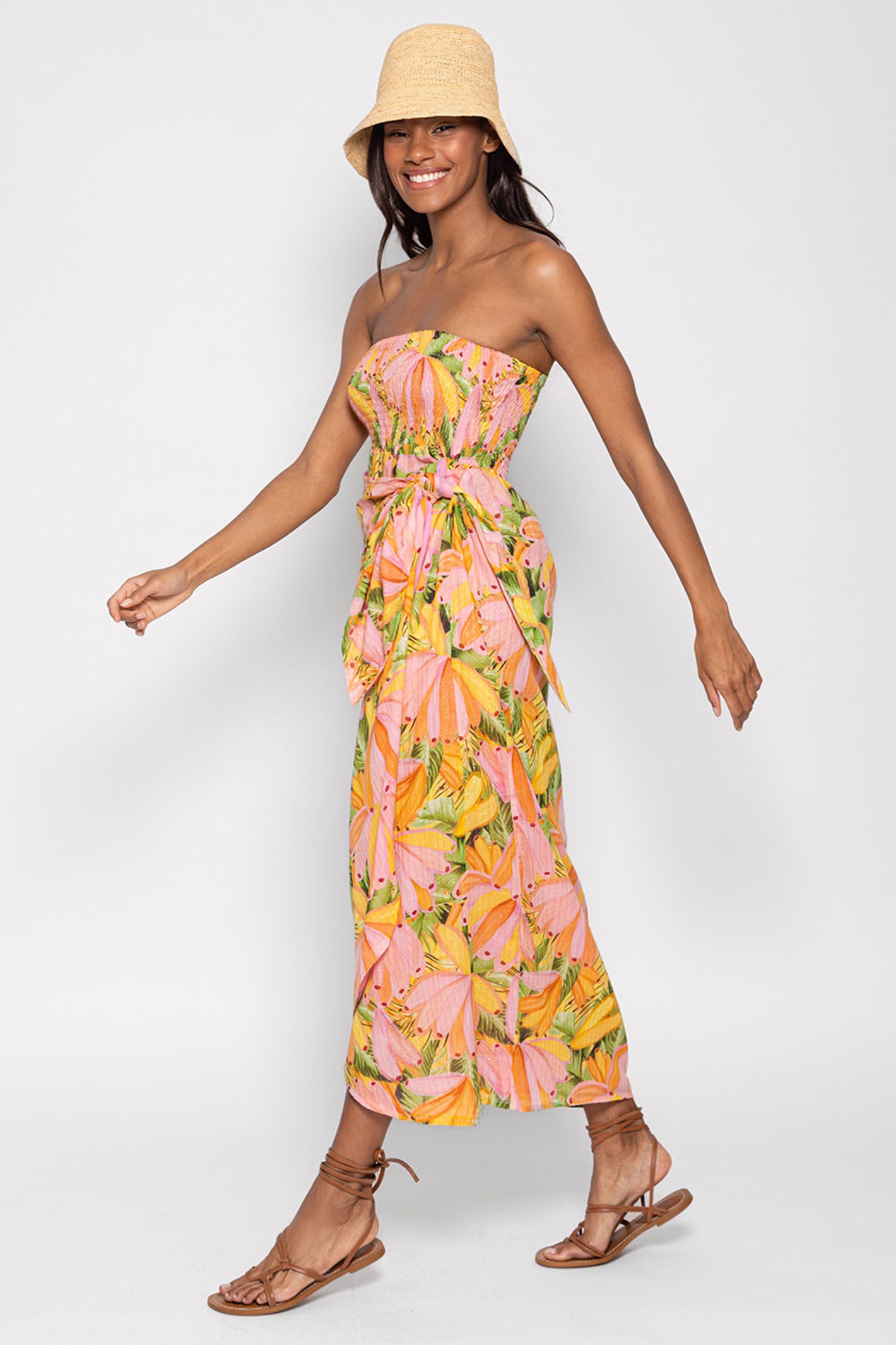 Sundress S24124 Zuria Yellow Banana Print Strapless Wrap Dress