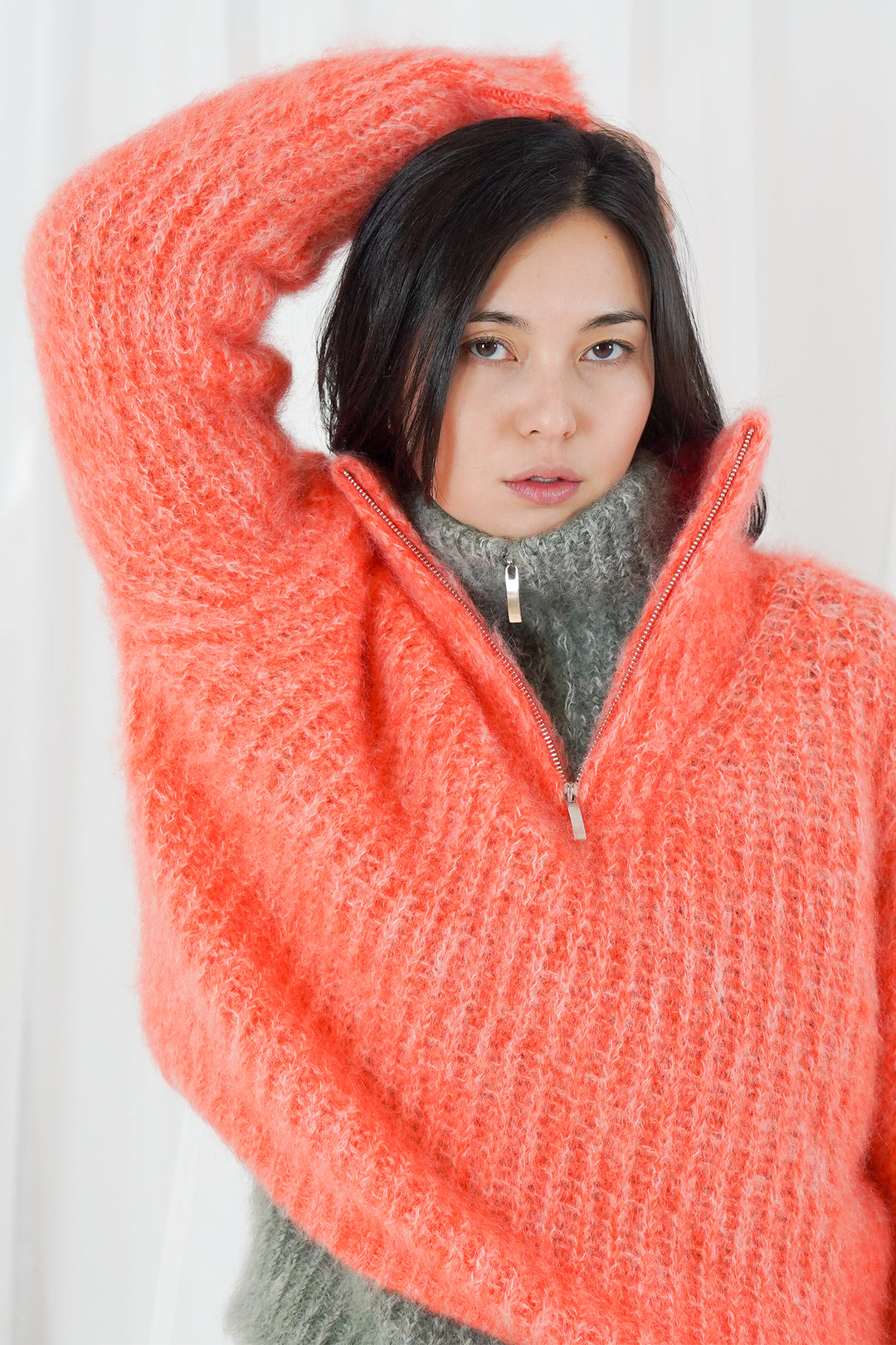 Twns The Label Arana fire snow funnel-neck jumper at Olivia Grace Fashion
