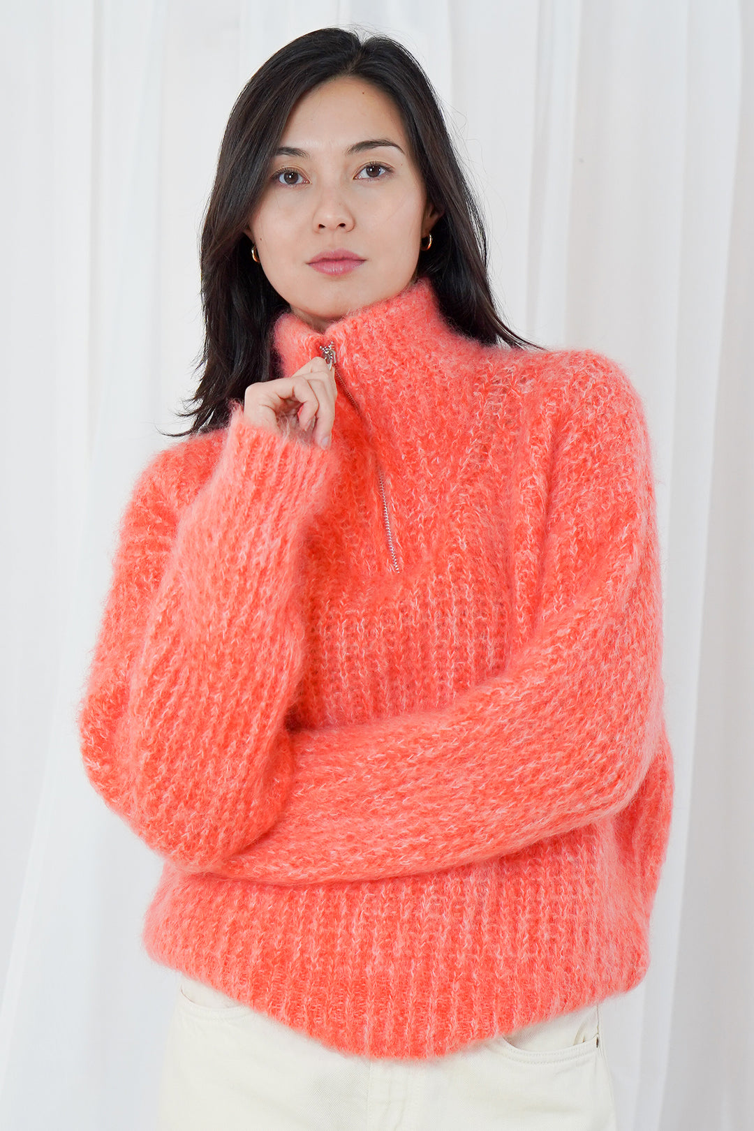 Twns The Label Arana fire snow funnel-neck jumper at Olivia Grace Fashion