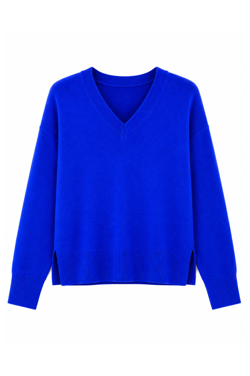 Twns The Label Boulder electric blue V-neck jumper at Olivia Grace Fashion