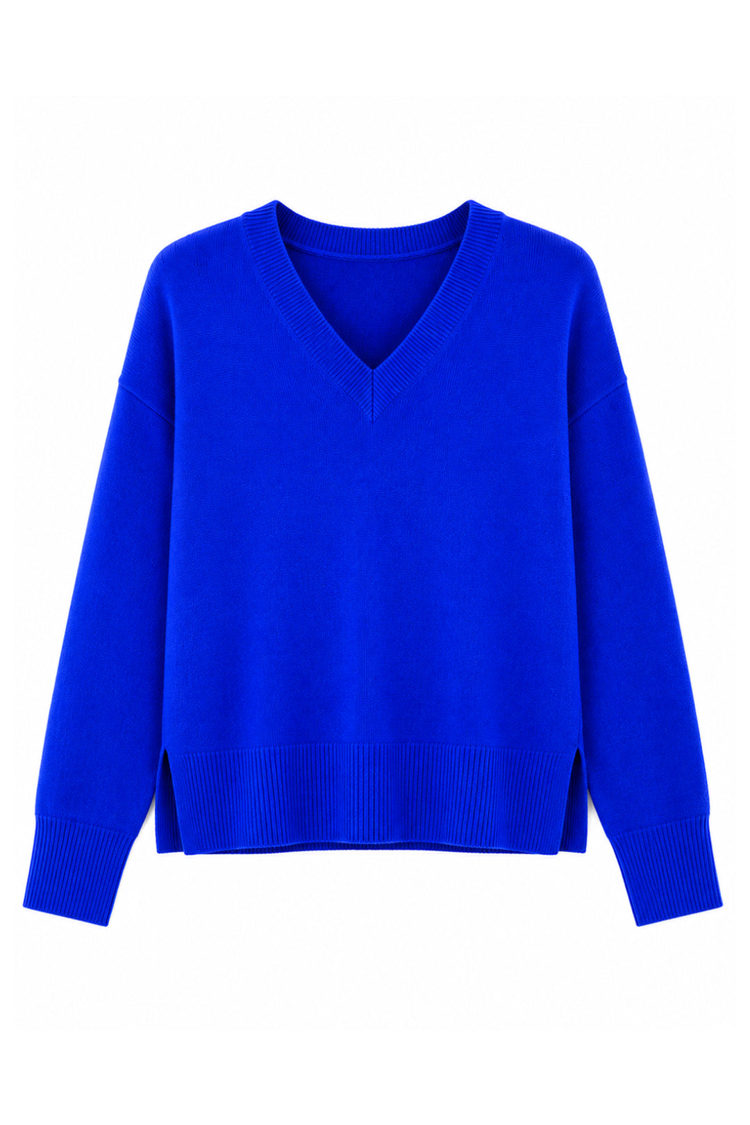 Twns The Label Boulder electric blue V-neck jumper at Olivia Grace Fashion
