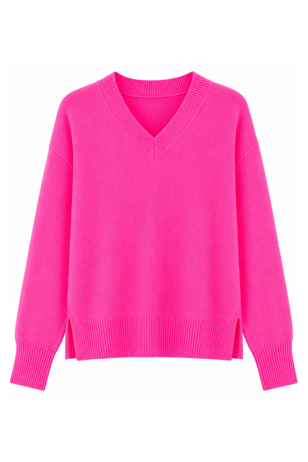 Twns The Label Boulder neon pink V-neck jumper at Olivia Grace Fashion