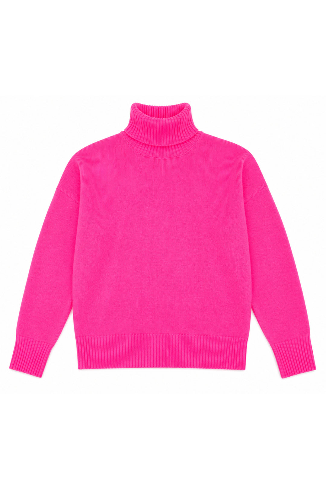 Twns The Label Greeley neon pink turtleneck jumper at Olivia Grace Fashion