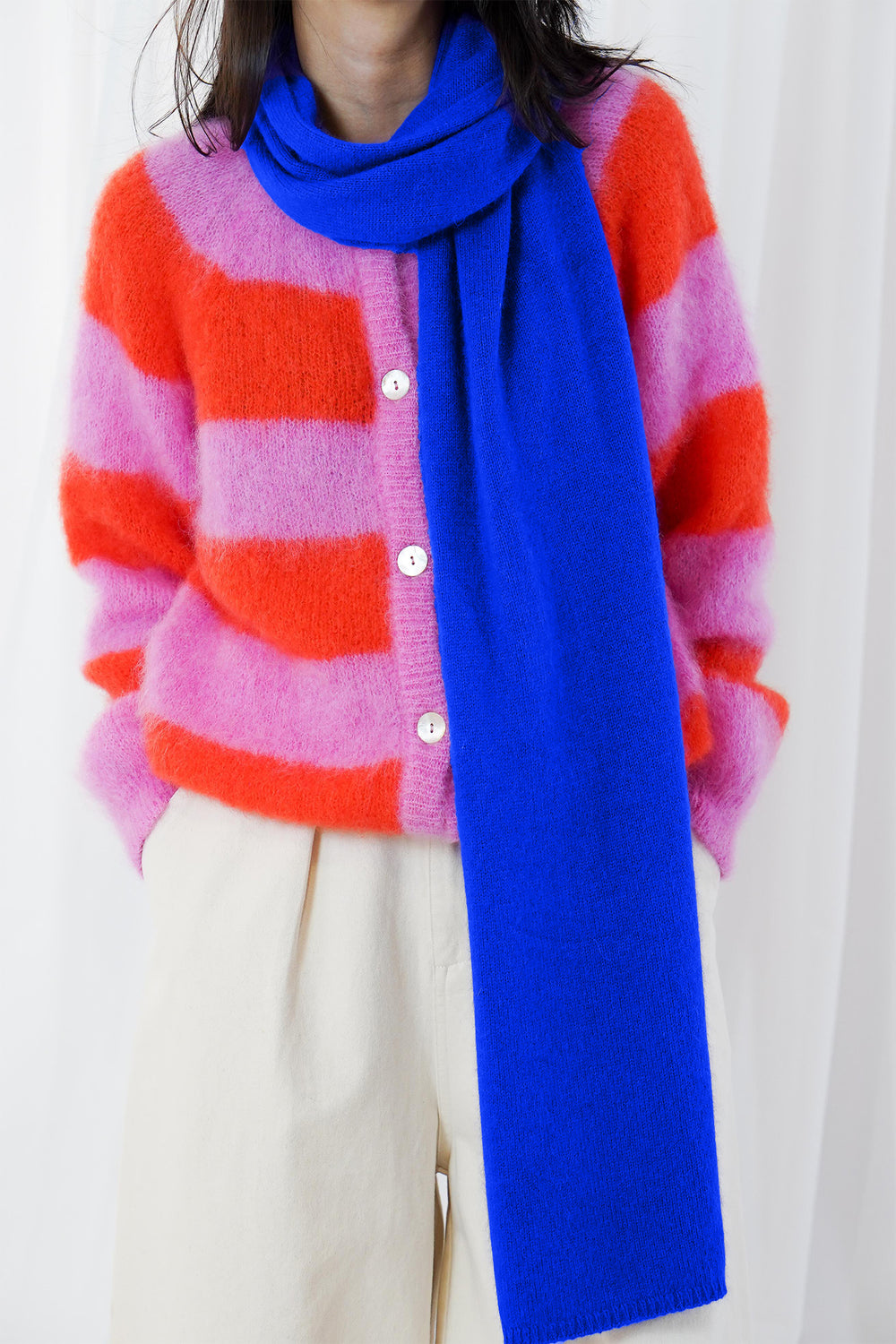 Twns The Label Vail electric blue scarf at Olivia Grace Fashion