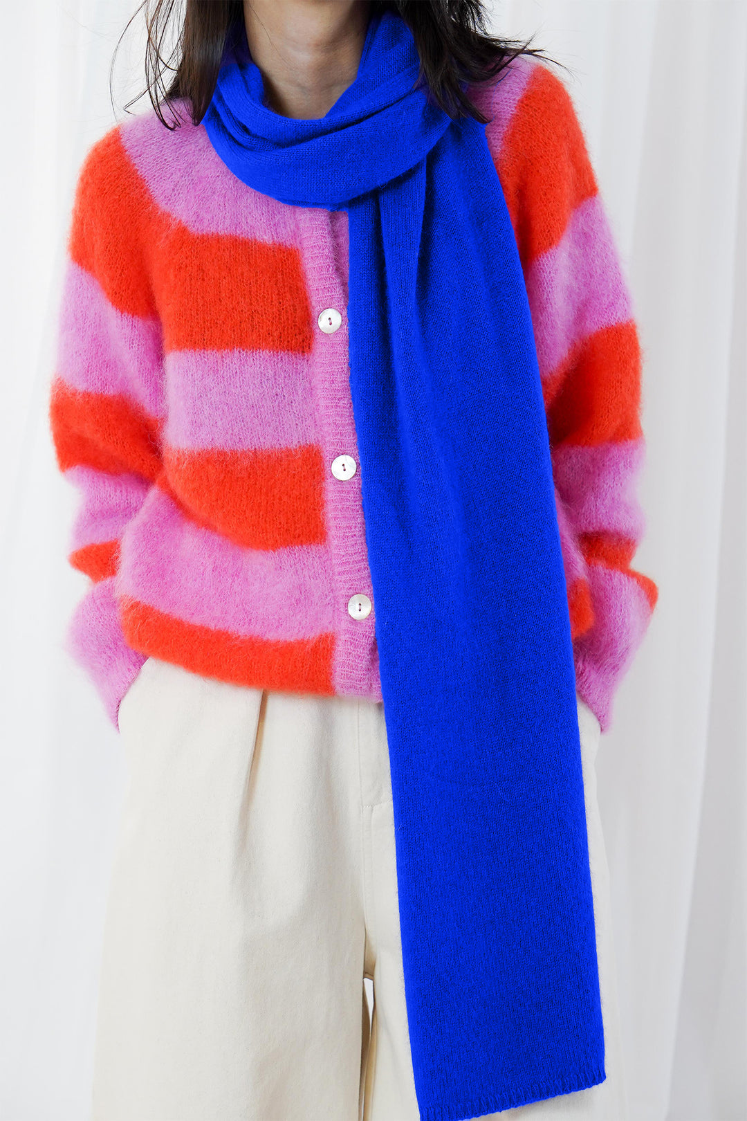 Twns The Label Vail electric blue scarf at Olivia Grace Fashion