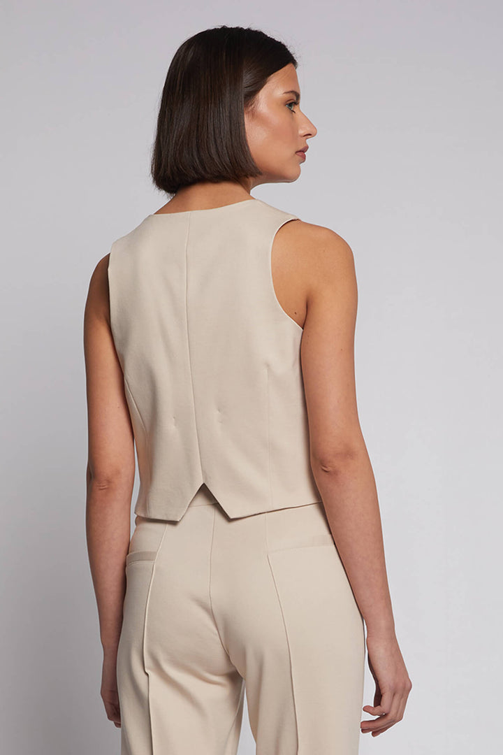 Vilagallo 30715 Ecru Cream Waistcoat - Olivia Grace Fashion