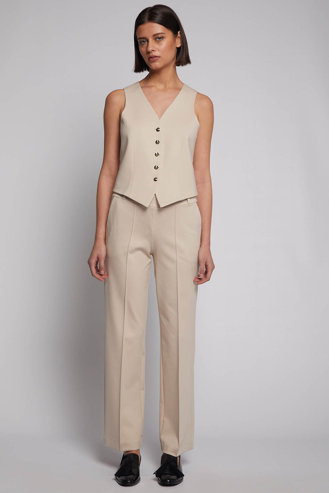 Vilagallo 30715 Ecru Cream Waistcoat - Olivia Grace Fashion