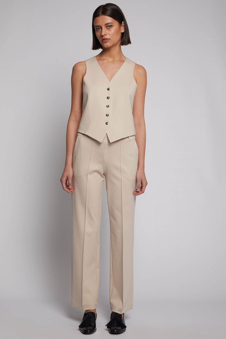Vilagallo 30715 Ecru Cream Waistcoat - Olivia Grace Fashion
