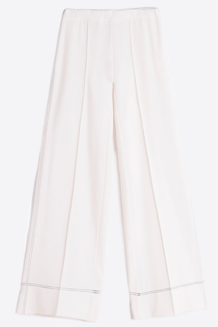 Vilagallo 30988 White Wide Leg Pull-On Trousers - Olivia Grace Fashion