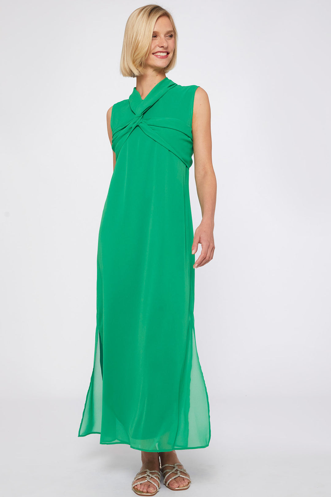 Vilagallo 31116 Green Multi Look Sleeveless Dress - Olivia Grace Fashion