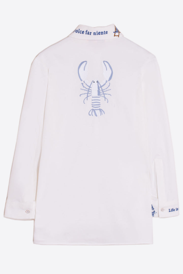 Vilagallo 31136 White Marine Life Shirt - Olivia Grace Fashion