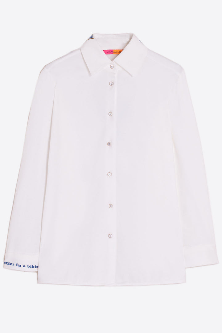 Vilagallo 31136 White Marine Life Shirt - Olivia Grace Fashion
