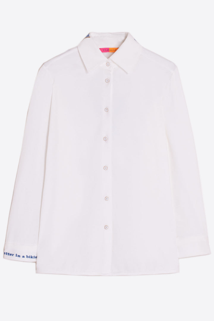 Vilagallo 31136 White Marine Life Shirt - Olivia Grace Fashion