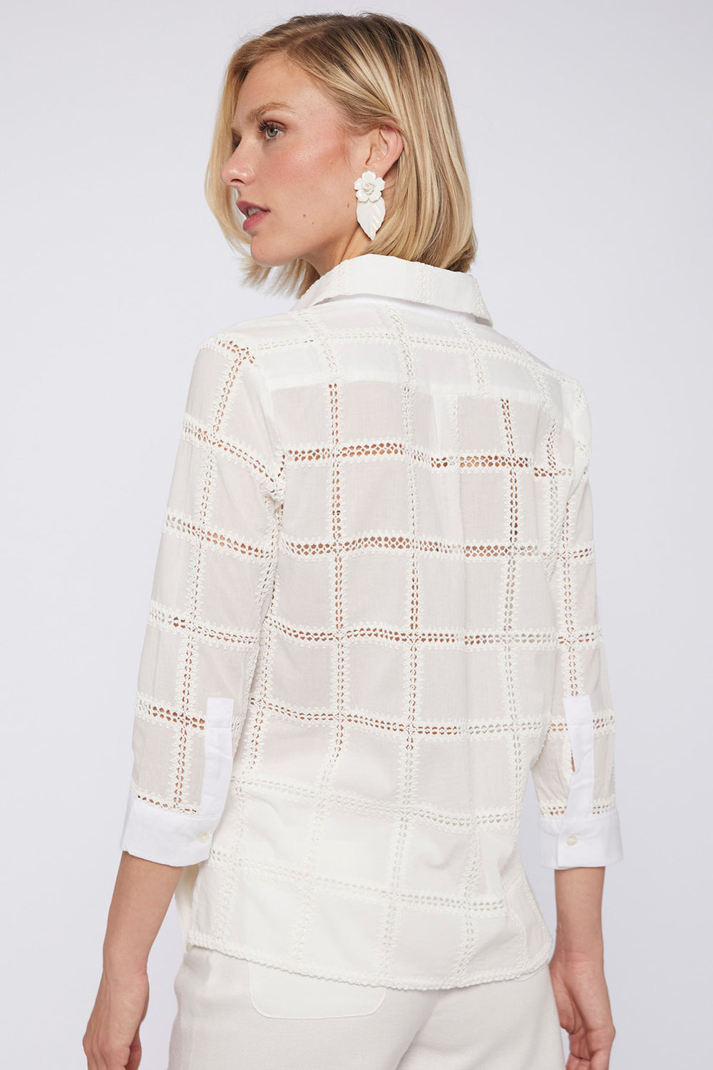Vilagallo 31279 White Embroidered Square Shirt - Olivia Grace Fashion