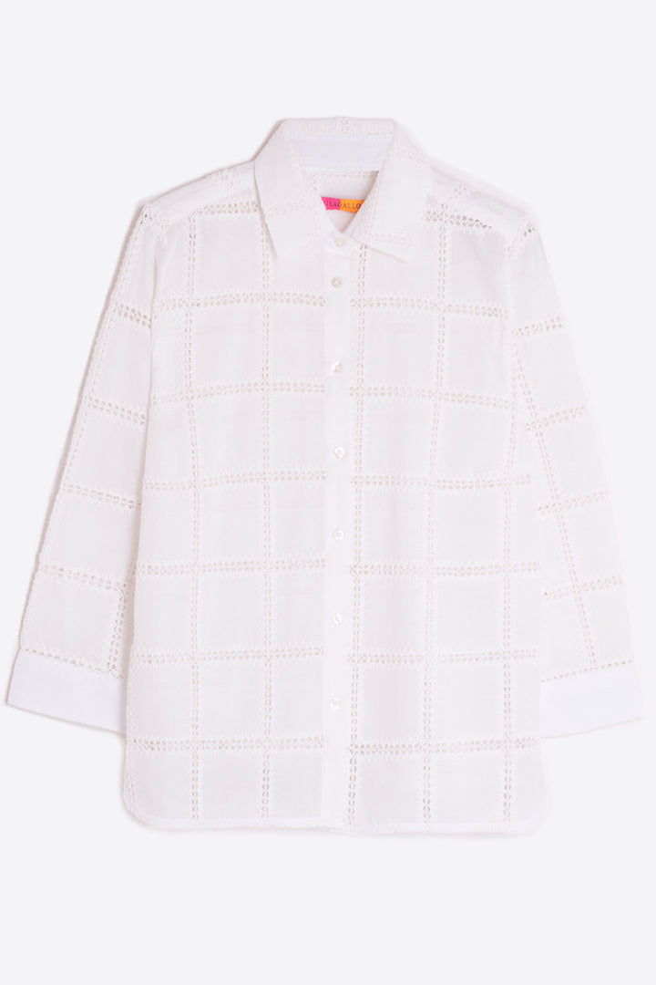 Vilagallo 31279 White Embroidered Square Shirt - Olivia Grace Fashion