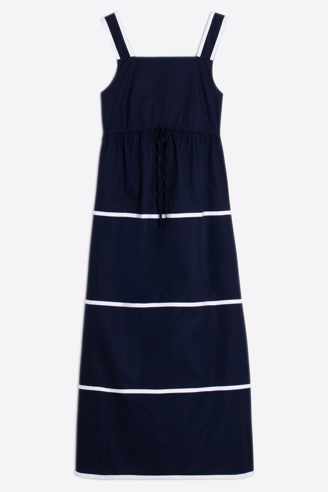 Vilagallo 33611 Navy Poplin Sleeveless Midi Dress