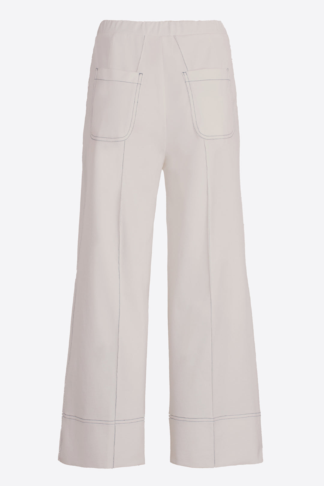 Vilagallo 33638 Cream Wide Leg Pull-On Cropped Trousers