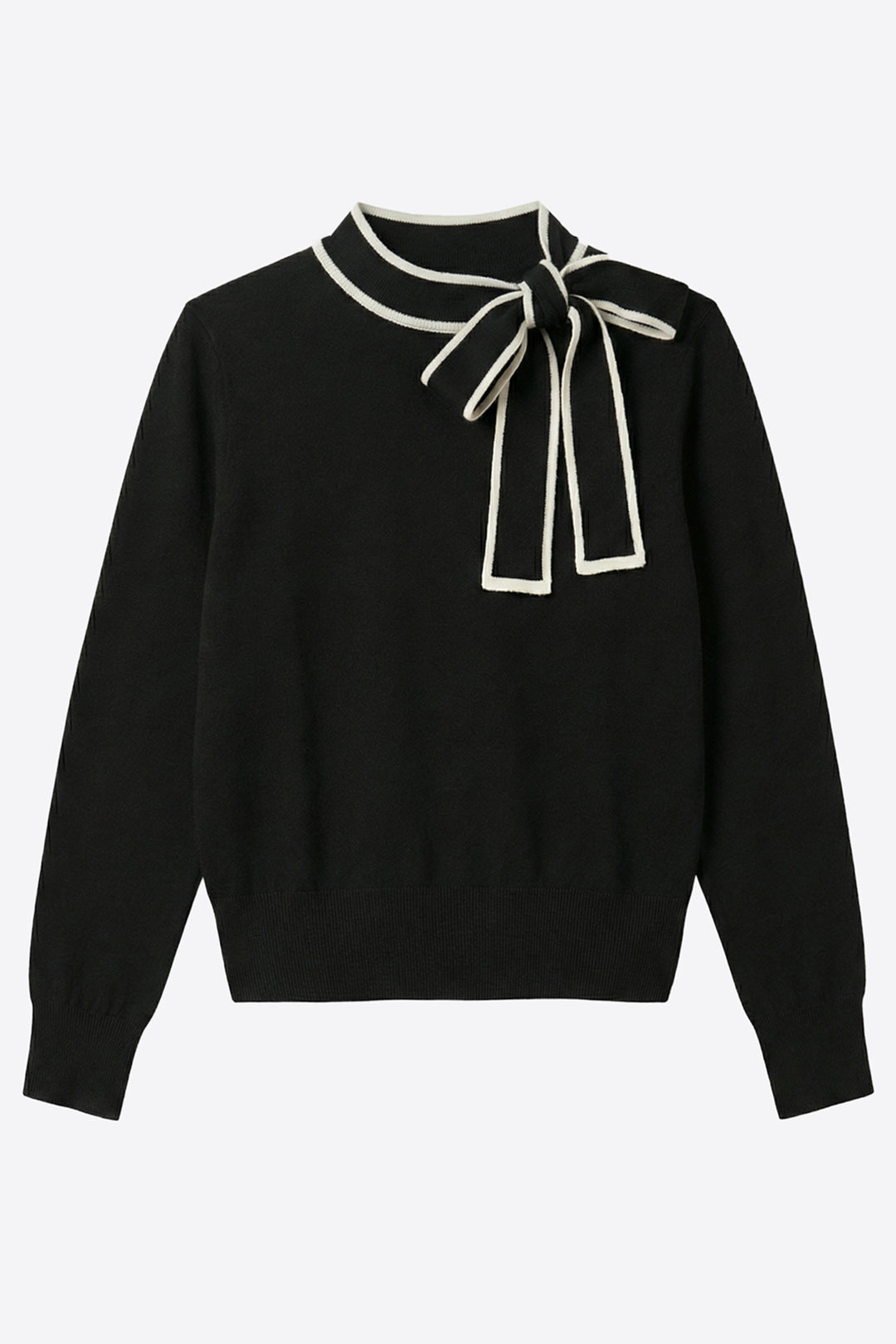 Vilagallo Black & Ecru Jumper, front view styled