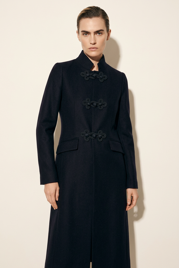 Vilagallo Black Virgin Wool Coat 34174