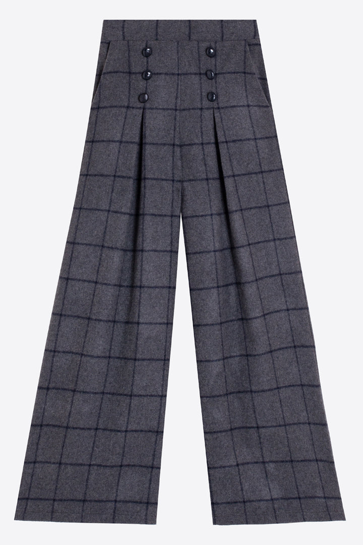 Vilagallo Grey &amp; Navy Check Trousers, packshot