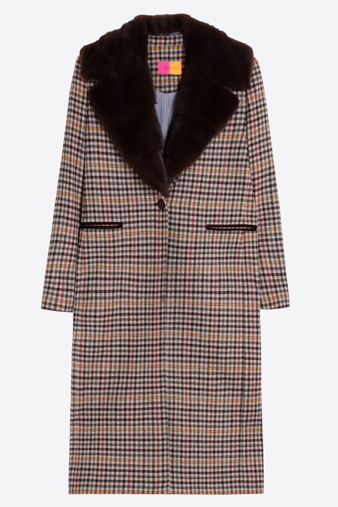 Vilagallo Houndstooth Multicolour Coat, packshot