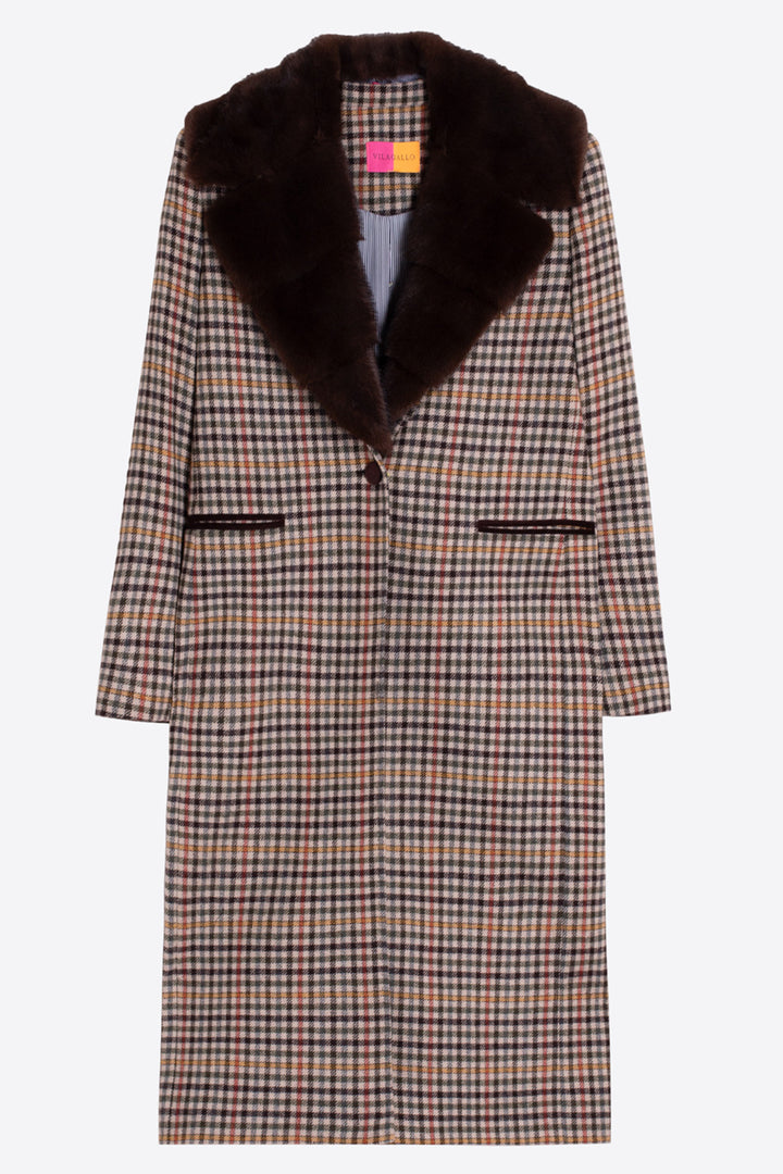 Vilagallo Houndstooth Multicolour Coat, packshot