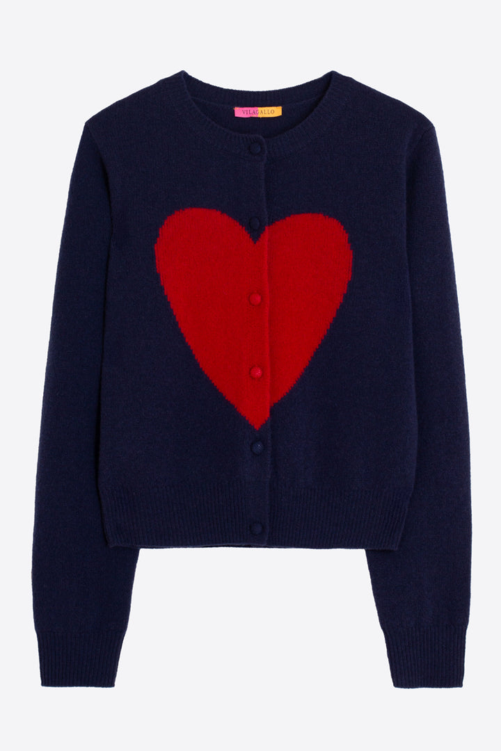 Vilagallo Navy &amp; Red Hearts Jumper, packshot