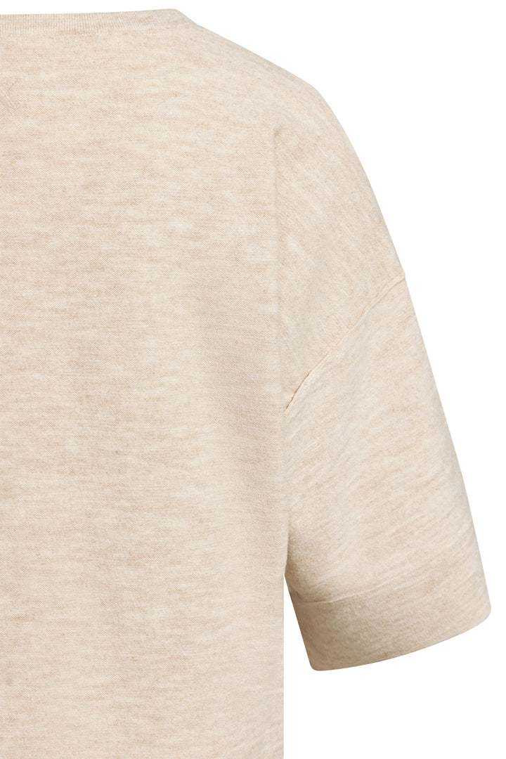 Olivia Grace Fashion - Yaya Beige Melange Oversized Knitted T-Shirt Jumper 01-000621-608 990822