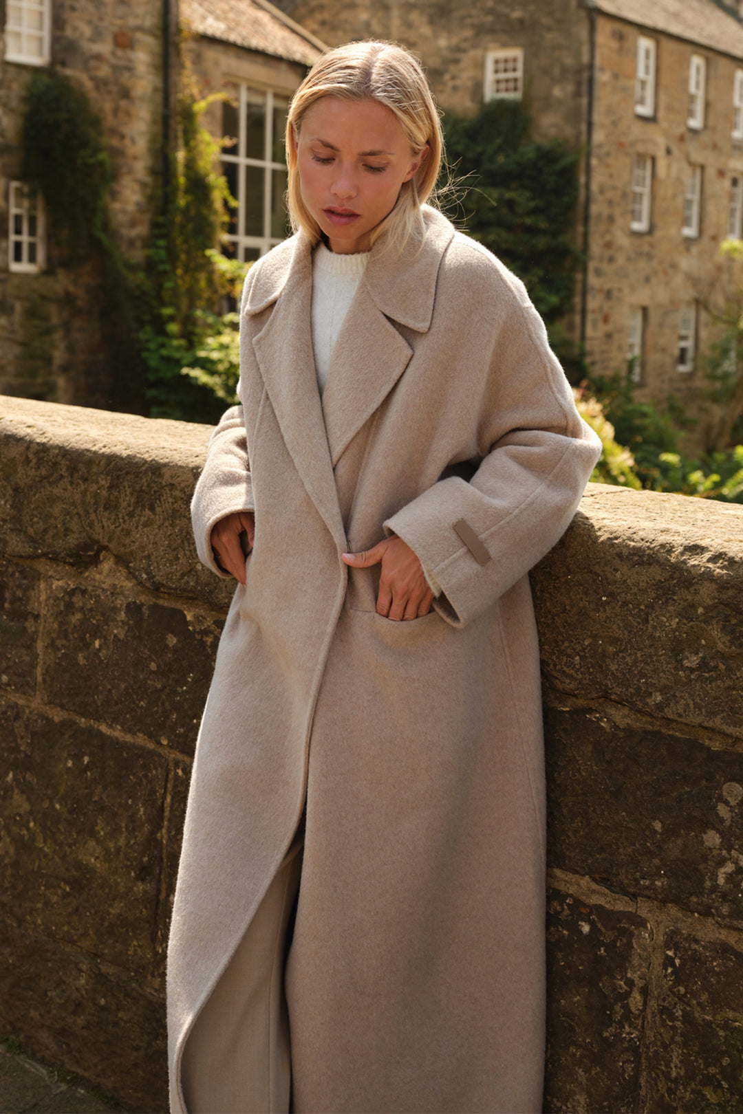 Yaya Cornstalk Brown Melange Beige Trousers, styled campaign look 7